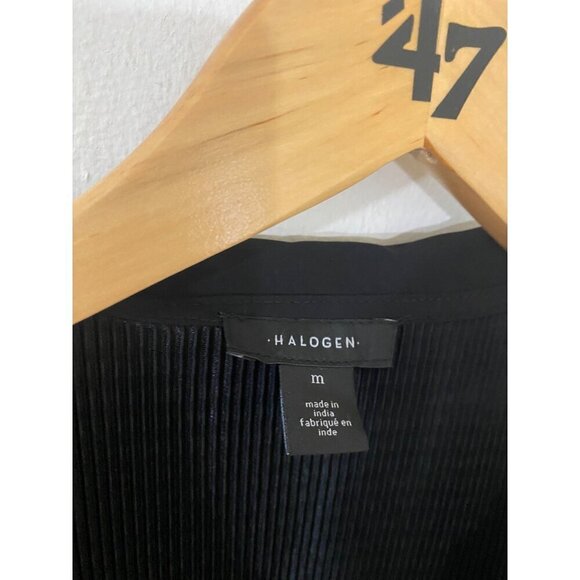 Halogen Women's Black Pleated Short Sleeve Midi Dress - Medium - Picture 2 of 13